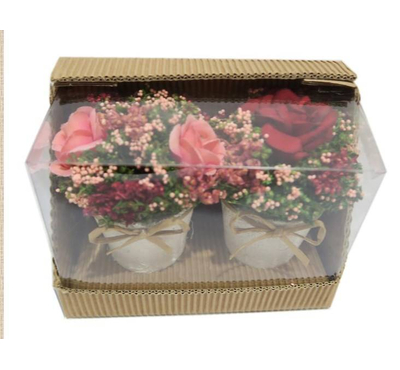 Mix Rose Sitting Arr In Gift Box (FPRO100) 16X9X13CM H Set Of 2pcs