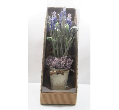 Lavender & Garden Roses In P/S Planter (PR/PS02) 10X10X32CM H