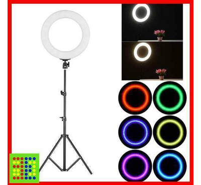 10" RGB LED Soft Ring Light with Tripod Stand for Photography Makeup YouTube Video Shooting Selfie