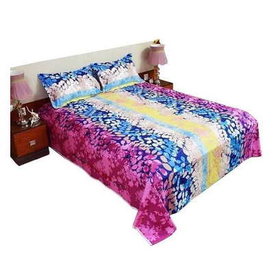 King Size Floral Bed Sheet-Multicolor