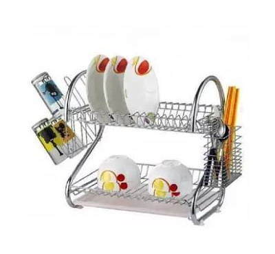 2 Layer Dish Drainer - Silver