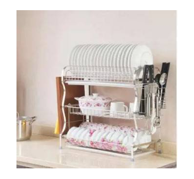 3 Layer Dish Drainer - Silver