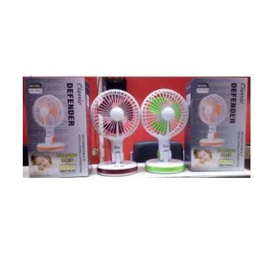 Fordable Portable Mini Rechargeable Fan with LED Night Light & USB Port