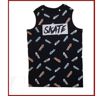 Boy's Navy Skate Print Megi T-Shirt