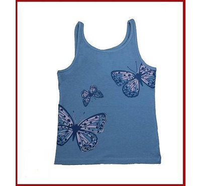 Lt. Olive Butterfly Print Girls Megi T-Shirt