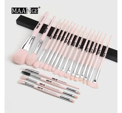 Maange 20 Pcs Professional Makeup Brush Set - Pink silver