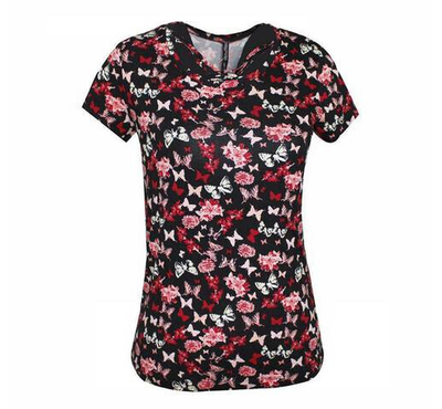 Allver Butterfly Print Ladies Viscose Knite Tops