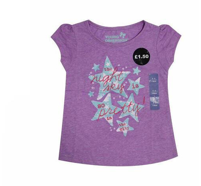 Purple Gliter Print Girls T-Shirt