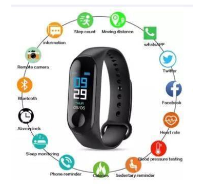 M3 Pro Fitness Bracelet Oled Color Touch Screen Smart Wristband