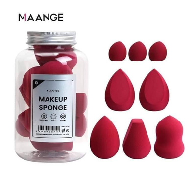 MAANGE 8pcs makeup sponge with a box Red
