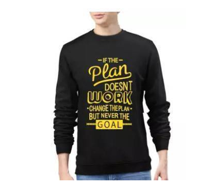 Black Interlock Sweatshirts For Men