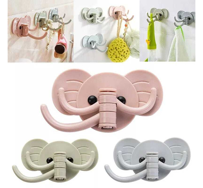 1PCS Elephant Nose 3 Hooks Wall Hanger