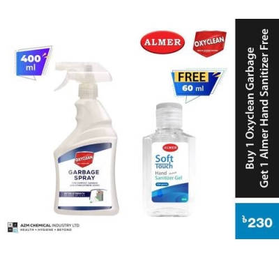 Buy 1 Oxyclean Garbage Spray 400ml Get 1 ALMER HAND SANITIZER  60ML Free
