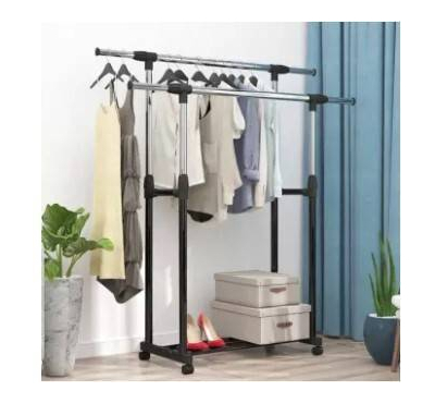 Double Pole Portable Clothes Rack & Clothes Hanger