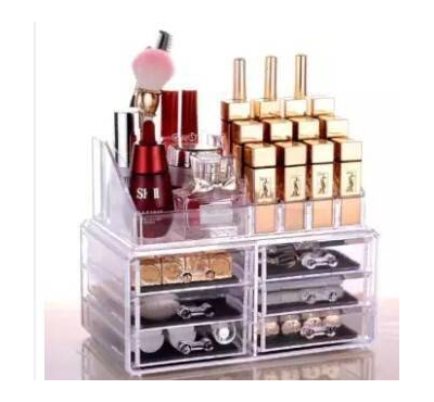 1pc Acrylic 3 Layer 6 Drawers Makeup Organizer Storage Box For Cosmetic Jewelry Display