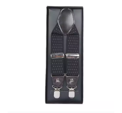 Black Leather Suspenders For Men
