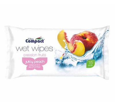 Ultra ComPact Wet Wipes 15pcs Juicy Peach Flavour