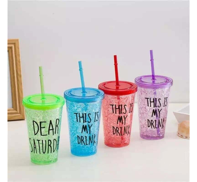 Luxury plastic ice straw cup