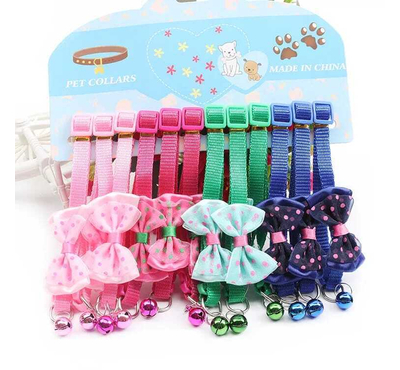 Multicolor Bow Pet Collars