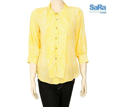 SaRa Ladies Casual Shirt Yellow Printed