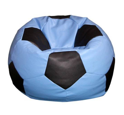 Football Bean Bag Chair_XXl_Sky Blue & Black Combined