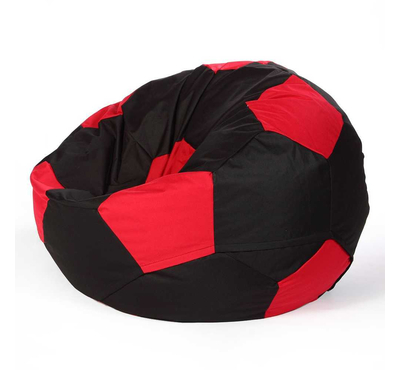 Football Bean Bag Chair_XXl_Black & Red Combined