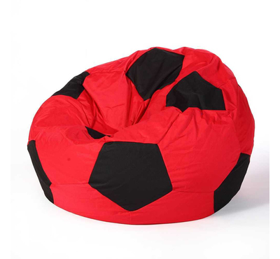 Football Bean Bag Chair_XXl_Red & Black Combined