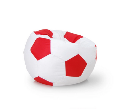 Football Bean Bag Chair_Xl_White & Red Combined