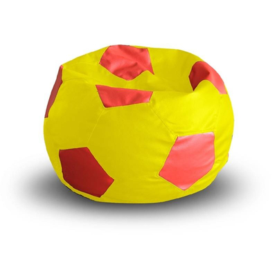 Football Bean Bag Chair_Xl_Yellow & Red Combined