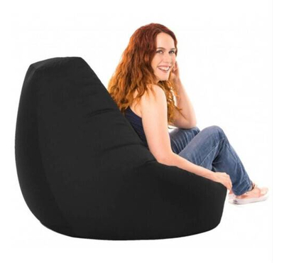 Super Comfortable Lazy Sofa_Extra Large Pear Shape_Black