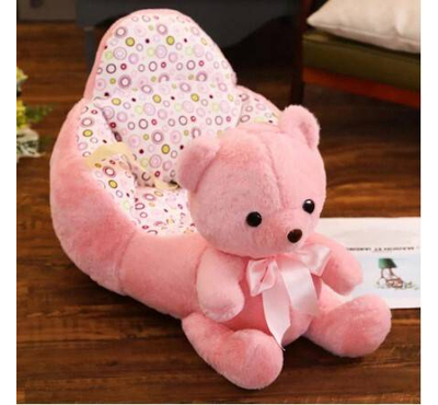 Baby Learning Seat Anti-fall Plush Toy-Pink Bear