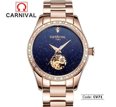 CV71 Carnival Skeleton Sapphire Crystal Automatic Watch for Women