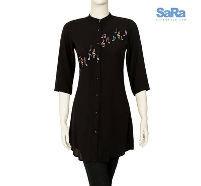 SaRa Ladies Casual Shirt (WCS11PDC -Black)