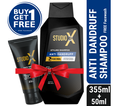 Studio X Anti Dandruff Shampoo for Men 355ml (50ml Facewash Free)