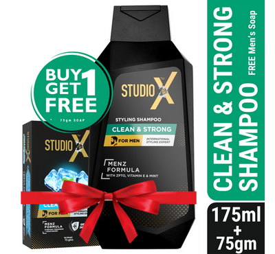 Studio X Clean & Strong Shampoo for Men 175ml (75ml Soap Free)