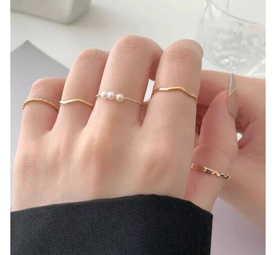 5Pcs Rings Set For Women Finger Ring