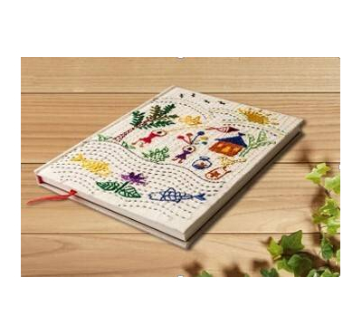 White Color Shishutosh Handmade Nakshi Notebook- 8x6