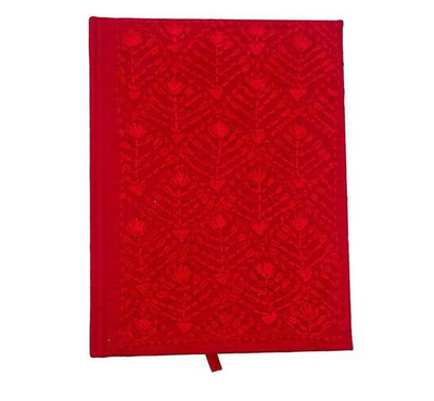 Red Color Cactus Handmade Nakshi Notebook- 8x6