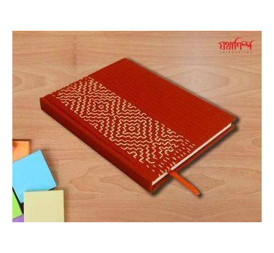 Red Color Anaroshi Handmade Nakshi Notebook- 8x6