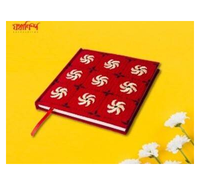 Red Color Chorki Handmade Nakshi Notebook- 6x6
