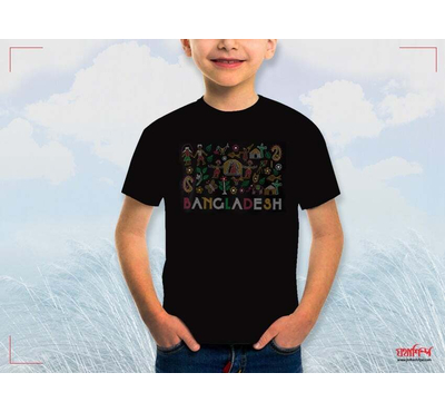 Black Color Banglar Mela t-shirt For Kids