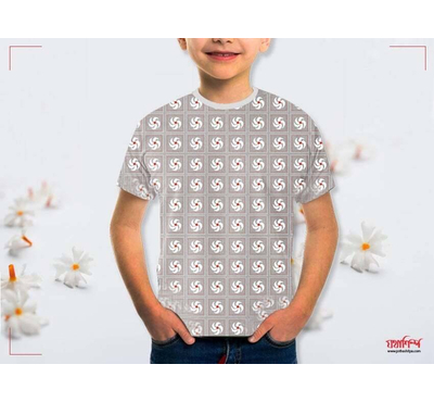 Ash-Sheuly ful Screen Printed Half Sleeve Cotton T-Shirt For Kids