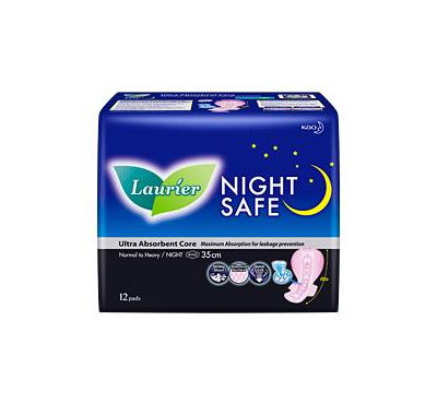 Laurier Sanitary napkin Night Safe (35 cm) -12 pad