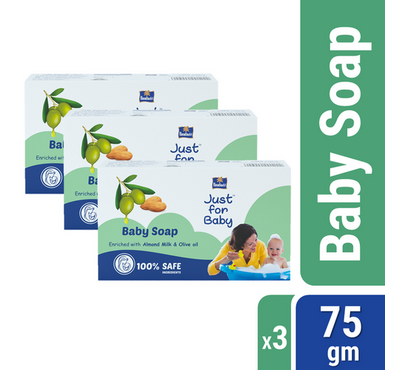 Parachute Just for Baby Baby Soap 75g Pack of 3 Combo (75g x 3)