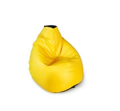 Aaram faux leather combined bean bag-Yellow/Black