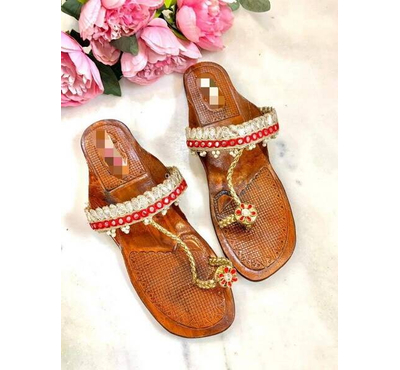 Indian Kolapuri Sandal For Ladies-Brown