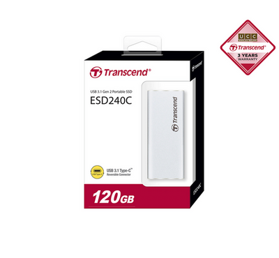 Transcend 480GB ESD240C USB 3.1 Gen 1 Gen 2 Type C PortableSSD Silver