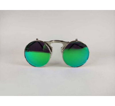 Gothic Steampunk Round Sunglasses-Green