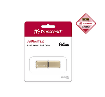 Transcend 64GB JetFlash 820 USB 3.1 Gen 1 Pen Drive Gold