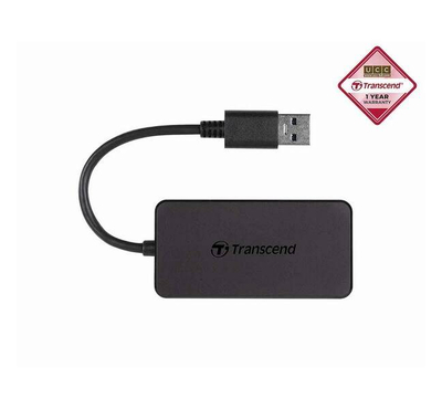 Transcend TS-Hub2K USB 3.1 Gen 1 Gen 1 Hub With Different Connector Type-A Black